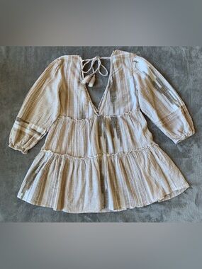 Blue Island Women’s Boho Tunic Dress with Tie Back